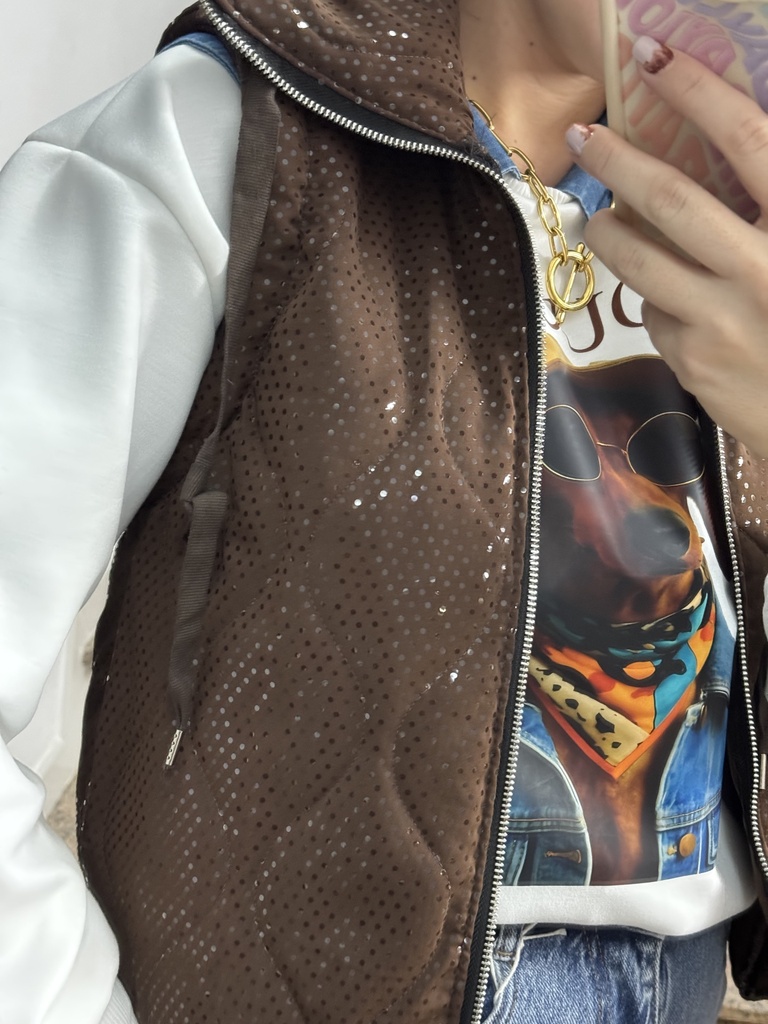 Chaleco Brillo Marrón