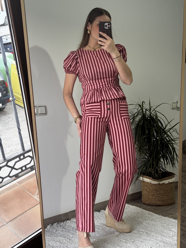 Conjunto rayas doble color