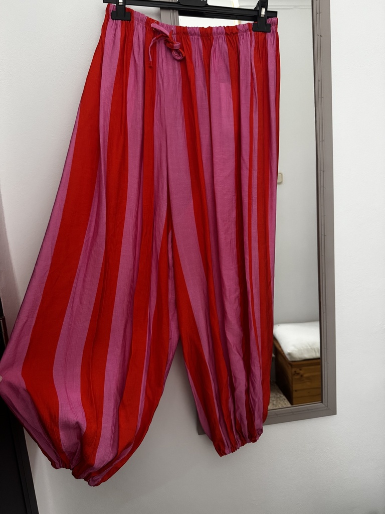 Pantalón bombacho rayas