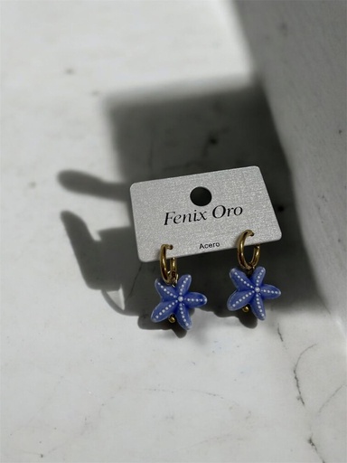 Pendientes estrella de mar azul