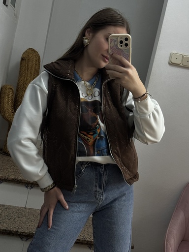 Chaleco Brillo Marrón