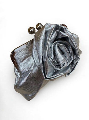 Bolso plateado Flor